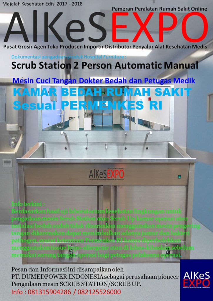 New Scrub Station 2 Person Automatic Manual 2018 - Alat Cuci Tangan Dokter Bedah dan Petugas Medik RS